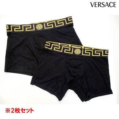 人気no 1 本体 ヴェルサーチ Versace メンズ 下着 アンダーウェア ロゴ 2枚セット 丈長いタイプ グレカ柄 メデューサプリント付きボクサーパンツ R 02a 超目玉 Www Muslimaidusa Org