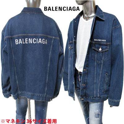 ボタンロゴ刻印 チェスト バックbalenciagaロゴ刺繍付きオーバーサイズデニムジャケット メンズ メンズ R R バレンシアガ Balenciaga アウター Balenciaga 0928 008 ガッツブランドショップ 02a
