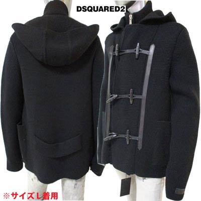 ディースクエアード Dsquared2 Dsquared2ロゴ刻印ジップ付ヘビーニットダッフルコート メンズ アウター ジャケット コート アウター ロゴ Dsquared2ロゴ刻印ジップ付ヘビーニットダッフルコート ブラック R ブラック 9999 296 ガッツブランドショップ