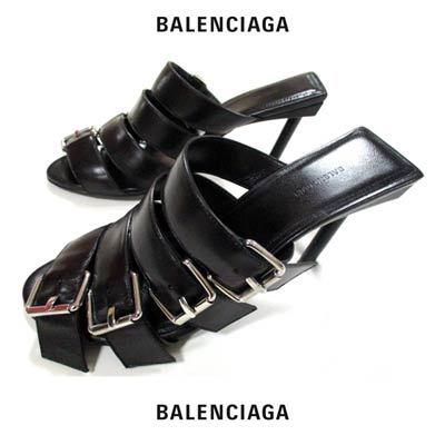 バレンシアガ BALENCIAGA レディース 靴 サンダル ミュール ロゴ  マルチバックルレザーベルト・ソールBALENCIAGAロゴ刻印付きミュール ブラック (R128000)  :210224-010:ガッツブランドショップ - 通販 - Yahoo!ショッピング
