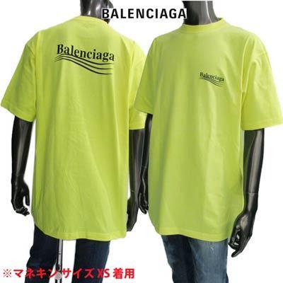 即納最大半額 バレンシアガ Balenciaga メンズ トップス Tシャツ 半袖 ロゴ Balenciagaキャンペーンロゴプリント付きtシャツ ネオンイエロー R 121 開店祝い Futbolcarrasco Com