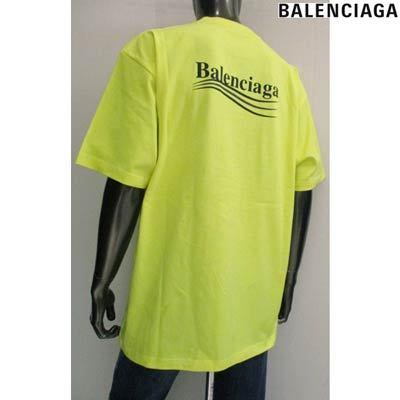 即納最大半額 バレンシアガ Balenciaga メンズ トップス Tシャツ 半袖 ロゴ Balenciagaキャンペーンロゴプリント付きtシャツ ネオンイエロー R 121 開店祝い Futbolcarrasco Com