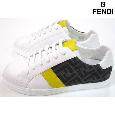 フェンディ Fendi メンズ 靴 スニーカー ロゴ イエローライン Ffズッカ柄デザイン タン ソール部分ロゴ刻印付きローカットスニーカー R 121 058 ガッツブランドショップ 通販 Yahoo ショッピング