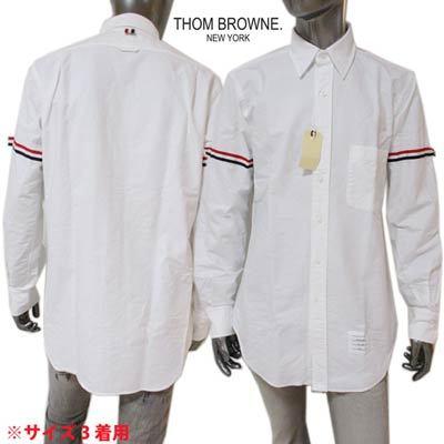 トムブラウン Thom シャツ カジュアルシャツ Browne メンズ メンズ トップス シャツ 長袖 長袖 R 121 006 ロゴ ガッツブランドショップ アーム部分 バックネック部分トリコロールライン 裾タグ付きカジュアルシャツ 50 Off