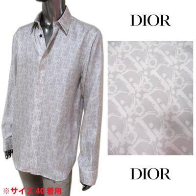 ディオールオム Dior Homme メンズ トップス シャツ 長袖 ロゴ シルク100 ボタンロゴ刻印 総柄diorロゴプリント付きシルクシャツ R 002 ガッツブランドショップ 通販 Yahoo ショッピング
