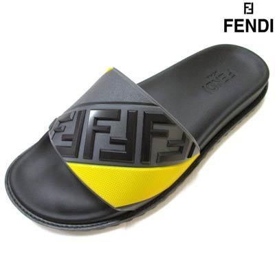 フェンディ FENDI メンズ 靴 サンダル シャワーサンダル ロゴ イエロー 