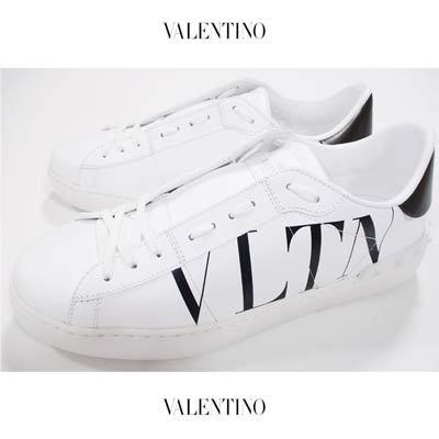 ヴァレンティノ VALENTINO メンズ 靴 スニーカー ロゴ かかと部分スタッズ型押しデザイン・ボディーVLTNロゴプリント付ローカット