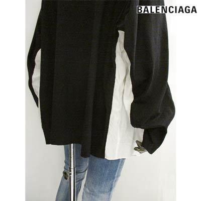 バレンシアガ ロングTシャツ 長袖ロゴT オーバーサイズ メンズ BALENCIAGA シャツドッキング 663058 TKM05