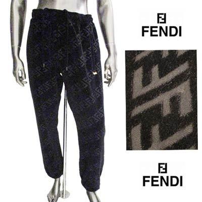 フェンディ FENDI メンズ パンツ ボトムス トラックパンツ ロゴ 総柄FFズッカ柄デザイン・FENDIロゴトラックパンツ ブラック