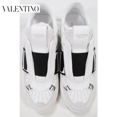 【ほぼ未使用】 ヴァレンティノ VALENTINO メンズ 靴 スニーカー ロゴ 2color シューレースオフデザイン・マルチVLTNロゴ付ローカットスニーカー ホワイト/ブラック バレンチノ 【1430532665】(50490円)