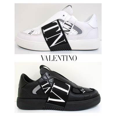 【ほぼ未使用】 ヴァレンティノ VALENTINO メンズ 靴 スニーカー ロゴ 2color シューレースオフデザイン・マルチVLTNロゴ付ローカットスニーカー ホワイト/ブラック バレンチノ 【1430532665】(50490円)