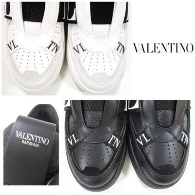 【ほぼ未使用】 ヴァレンティノ VALENTINO メンズ 靴 スニーカー ロゴ 2color シューレースオフデザイン・マルチVLTNロゴ付ローカットスニーカー ホワイト/ブラック バレンチノ 【1430532665】(50490円)