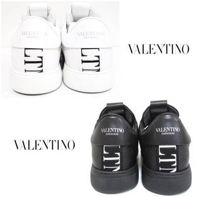 【ほぼ未使用】 ヴァレンティノ VALENTINO メンズ 靴 スニーカー ロゴ 2color シューレースオフデザイン・マルチVLTNロゴ付ローカットスニーカー ホワイト/ブラック バレンチノ 【1430532665】(50490円)