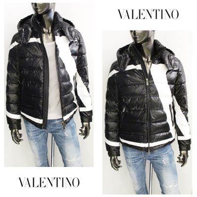 ヴァレンティノ VALENTINO メンズ アウター ダウン ジャケット ロゴ VALENTINOビッグロゴプリント付ダウンジャケット