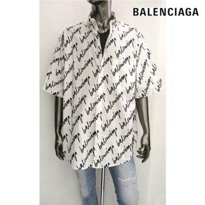 バレンシアガ BALENCIAGA メンズ トップス シャツ 半袖 ロゴ ボタン