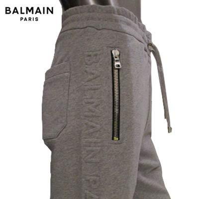 バルマン BALMAIN メンズ パンツ ボトムス ハーフパンツ ロゴ ジップロゴ刻印 サイドBALMAINエンボス加工ロゴ付きハーフ