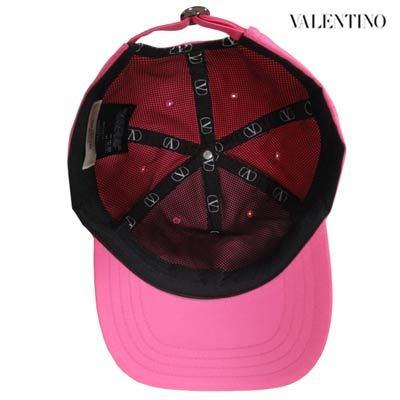 ヴァレンティノ VALENTINO 帽子 ユニセックス可 フロント部VLTN/Vロゴ・金具部分ロゴ刻印キャップ ピンク バレンチノ バレンティ
