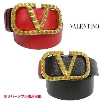 ヴァレンティノ VALENTINO レディース 小物 グッズ ベルト レザーベルト ロゴ リバーシブル着用可 Vロゴバックル部分スタッズ付きベルト  レッド ブラック :220502-131:ガッツブランドショップ - 通販 - Yahoo!ショッピング