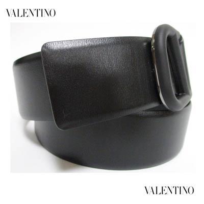 ヴァレンティノ VALENTINO メンズ 小物 グッズ ベルト ロゴ Vロゴバックル 帯部分ロゴ刻印 カーフスキンレザーベルト ブラック  1Y2T0Q87 WQG 0NO