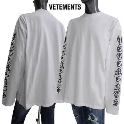 ヴェトモン VETEMENTS メンズ トップス Tシャツ ロンT 長袖 ロゴ スリーブ部分ロゴプリント バックネック部分VETEMENTS刺繍ロゴ  ロングTシャツ ホワイト :220726-040:ガッツブランドショップ - 通販 - Yahoo!ショッピング