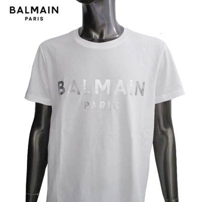 バルマン ロゴTシャツ 半袖カットソー メンズ BALMAIN メタリック