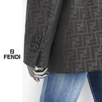 フェンディ テーラードジャケット メンズ FENDI ズッカ柄 FFモノグラム ビジネススーツ FJ0498 A4QQ
