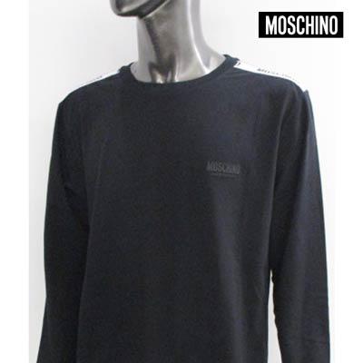 モスキーノ MOSCHINO メンズ トップス Tシャツ 長袖 ロンT ロゴ ショルダー部分・チェスト部分MOSCHINOロゴ付きロングTシャツ  A1805 8125 直売割