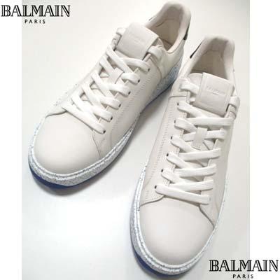 秋冬の主役◎ バルマン スニーカー 靴 メンズ BALMAIN オーロラカラー ブルーソール マルチロゴ 白 AM1VI288 LCLW 0FA 【XUR1045316834】(36894円)