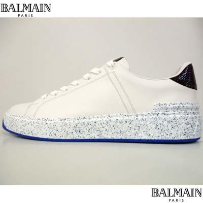 秋冬の主役◎ バルマン スニーカー 靴 メンズ BALMAIN オーロラカラー ブルーソール マルチロゴ 白 AM1VI288 LCLW 0FA 【XUR1045316834】(36894円)