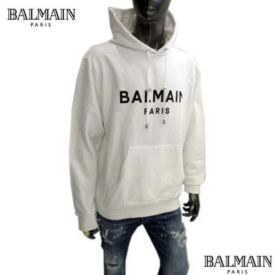 バルマン パーカー メンズ BALMAIN シンプルロゴデザイン プルオーバー