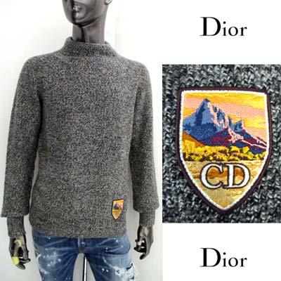 ディオールオム セーター ニット メンズ DIOR HOMME 裾ロゴワッペン