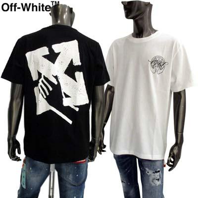 オフホワイト Tシャツ 半袖カットソー メンズ OFF-WHITE ハンド アローロゴ OMAA027S23JER007 0110 1001