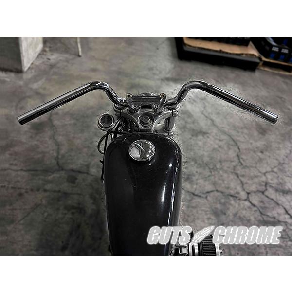 GUTS CHROME ハーレー ハンドル クローム ローボバーバー ヘコミ有り 