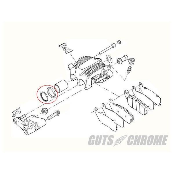 バキューム　動作確認み　取引限定 GUTS CHROME（ガッツ クローム） フロントキャリパーシール04年以降XL