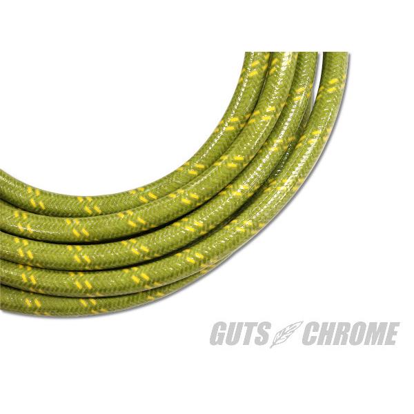 GUTS CHROME ビンテージスタイルプラグコード 緑×黄【10cm切り売り 