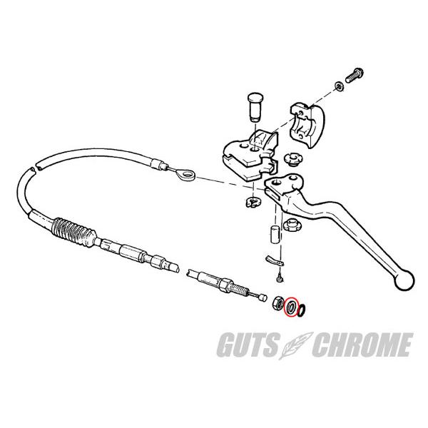GUTS CHROME（ガッツ クローム） クラッチケーブルワッシャー カッパー