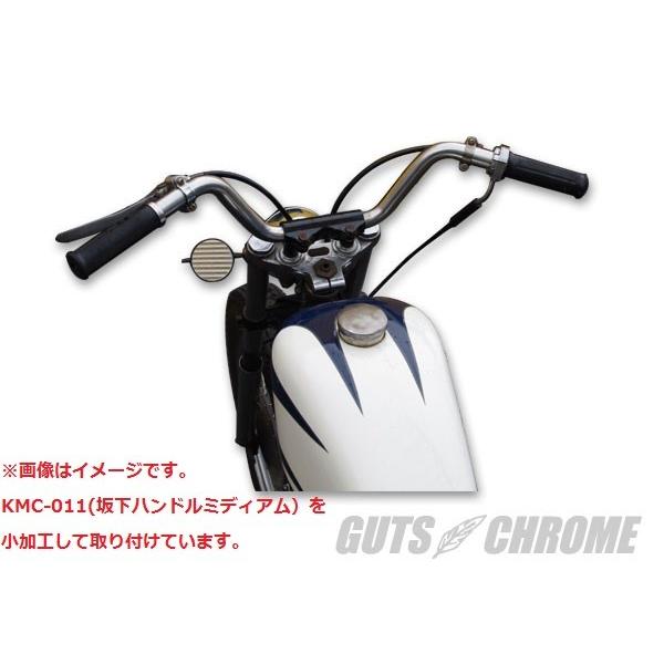 GUTS CHROME ハーレー ハンドル 坂下 ミディアム ブラック ヘコミ無 
