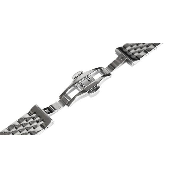 腕時計 ステンレス ベルト 弓カン プッシュ式 Dバックル シルバー 17mm