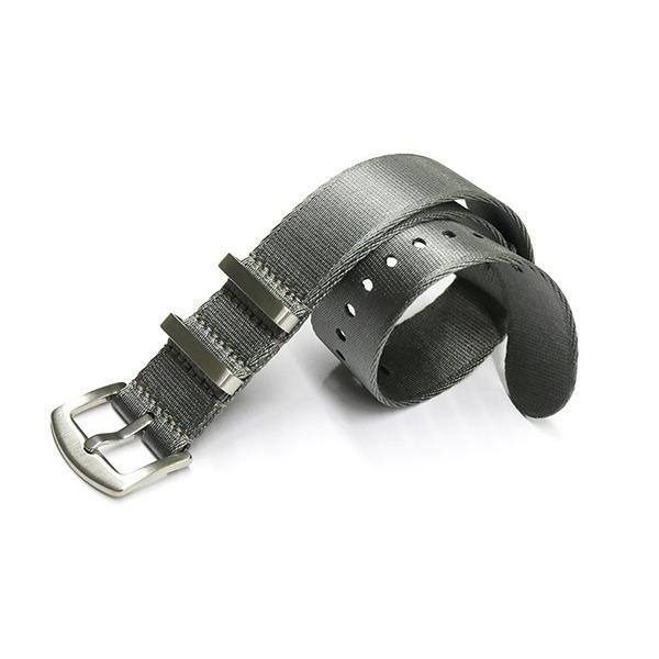 腕時計 NATO ベルト 20mm 22mm ナイロン グレー 3リング ストラップ