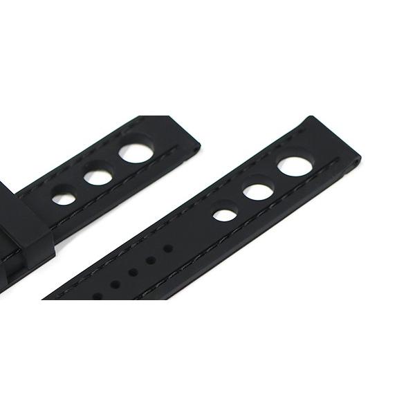 腕時計 ベルト 20mm 22mm 24mm ラバー 黒 ブラック ステッチ r001bk-bk