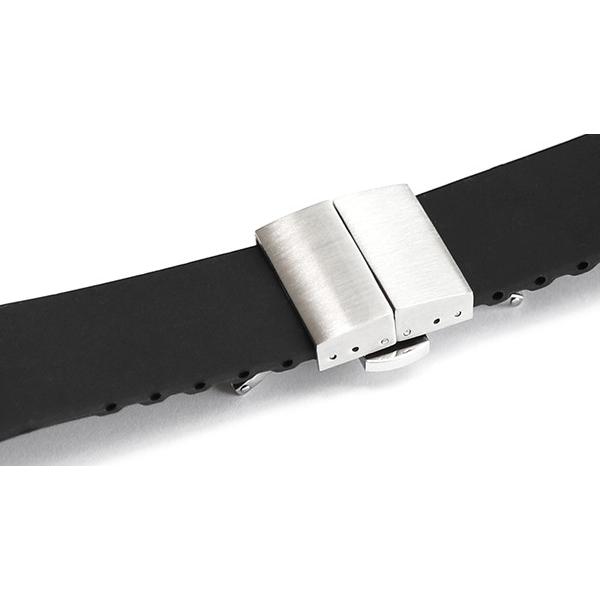 腕時計 ラバー ベルト 14mm 16mm 18mm 20mm 22mm 黒 プッシュ式 D