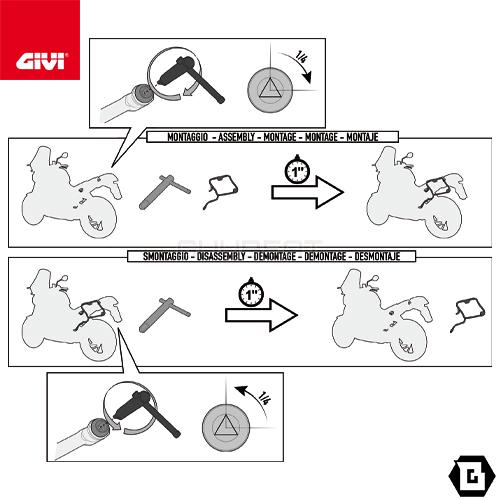 GIVI 06RKIT サイドケースホルダー用 ラピッドリリースキット