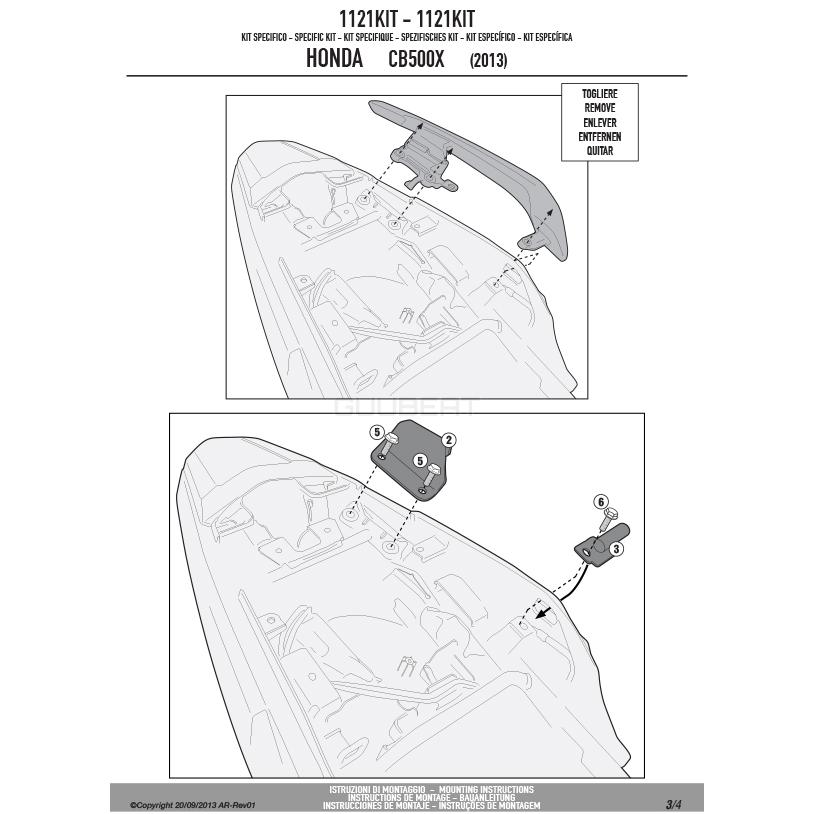 GIVI（ジビ） GIVI 1121KIT PLX1171／PLO1171MK／PLO1171CAM／PLO1171N