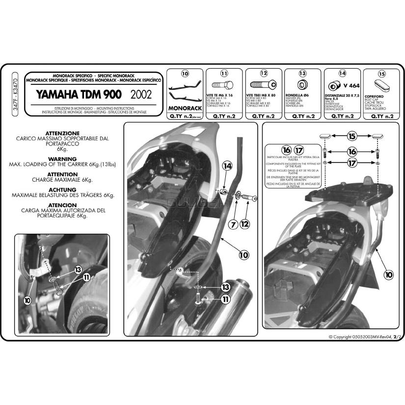 GIVI 347F リアキャリア モノラック MONORACK/YAMAHA TDM 900 GIVI 347F リアキャリア モノラック MONORACK/YAMAHA TDM 900
