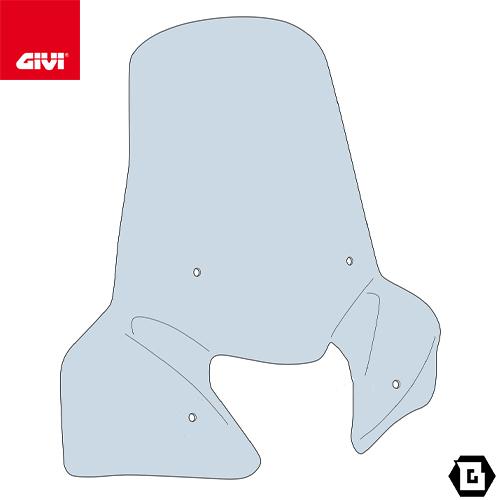 GIVI Parabrezza Trasparente 7057A + Attacco Per Piaggio Medley S 125-150 I-get 2020-2024