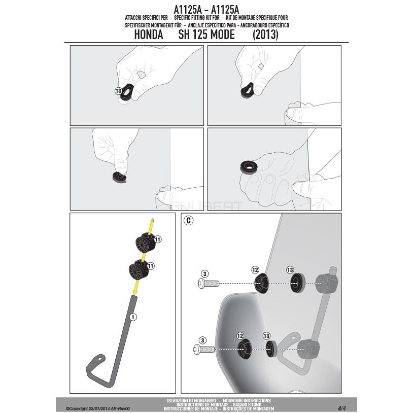 GIVI 【セール8/31 23:59まで】GIVI A1125A 取付キット