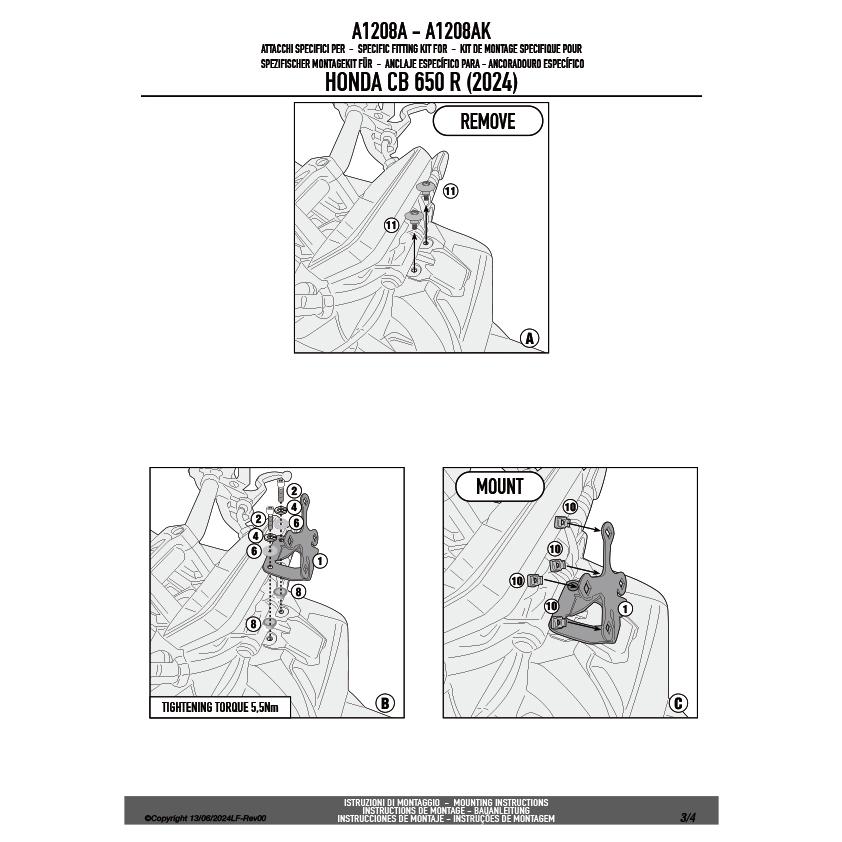 03/30当店在庫あり】GIVI A1208A スクリーン1173S専用 取付キット