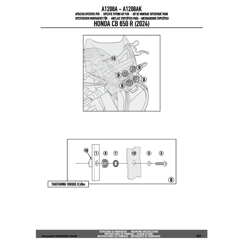 専用ページ 03/30当店在庫あり】GIVI A1208A スクリーン1173S専用 取付キット