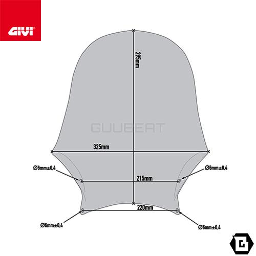 GIVI A201 ライトスモークスクリーン／BENELLI IMPERIALE 400 (20 - 23) / KAWASAKI Z 900 RS (18 - 23)他専用／ジビ｜guubeat-moto｜05