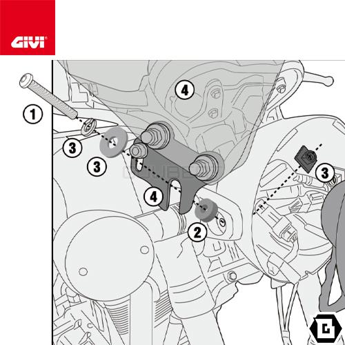 GIVI A201 ライトスモークスクリーン／BENELLI IMPERIALE 400 (20 - 23) / KAWASAKI Z 900 RS (18 - 23)他専用／ジビ｜guubeat-moto｜08